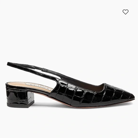 Aquazzura Black Croc-Embossed Slingback Mule - Picture 3 of 7